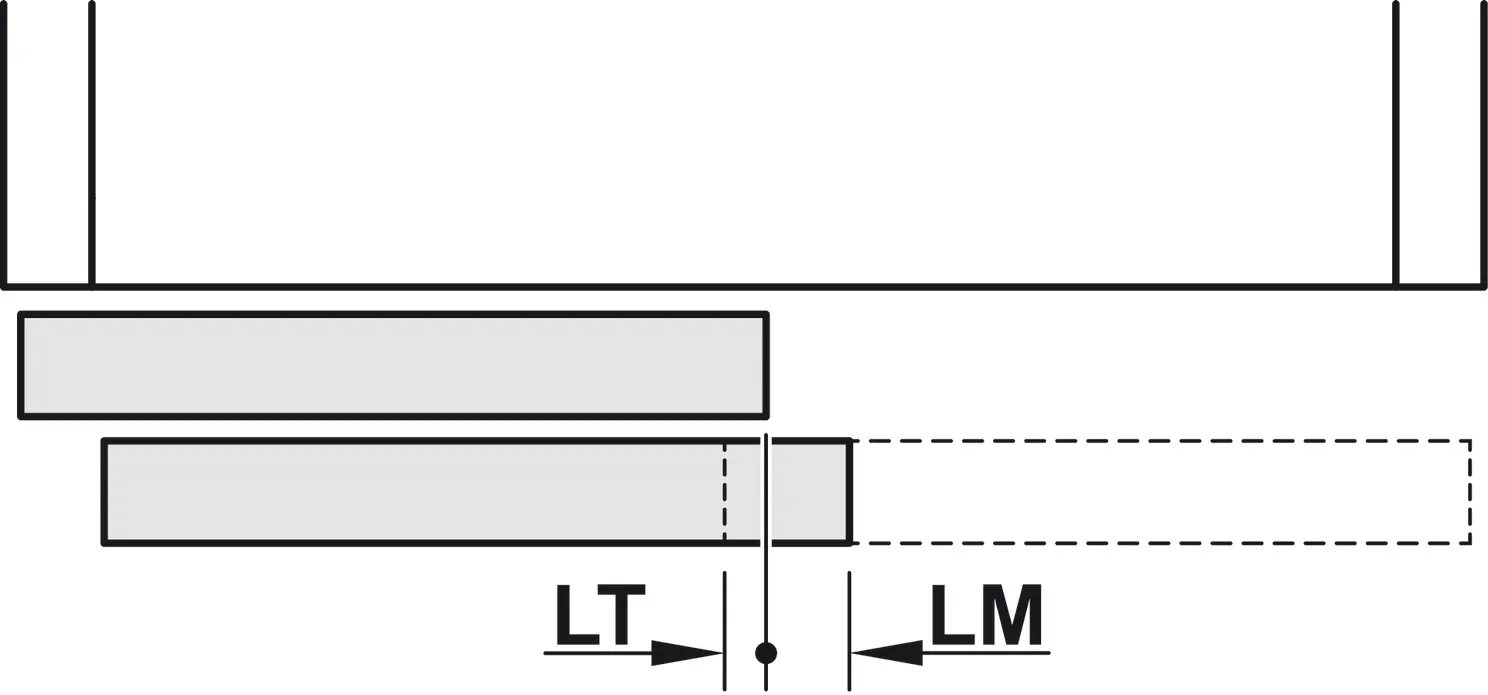 Aluminium kaderprofiel, horizontaal, in het midden