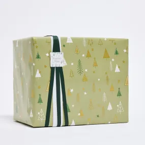 Cadeaupapier "Dennenbos" groen 70cm x 50m