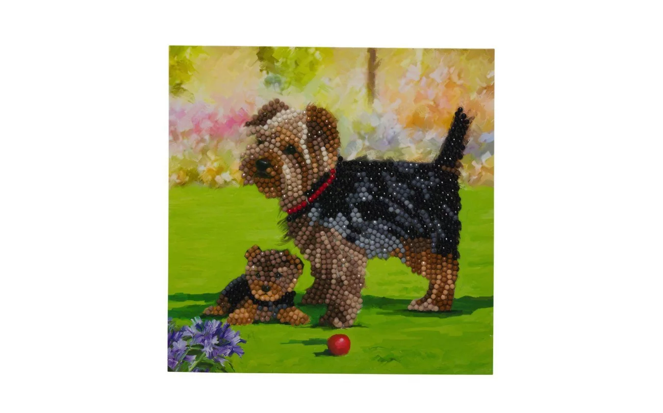 Crystal Art Card Kit Dogs 18x18cm