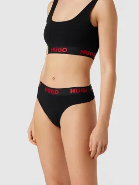 HUGO String met logoband in zwart