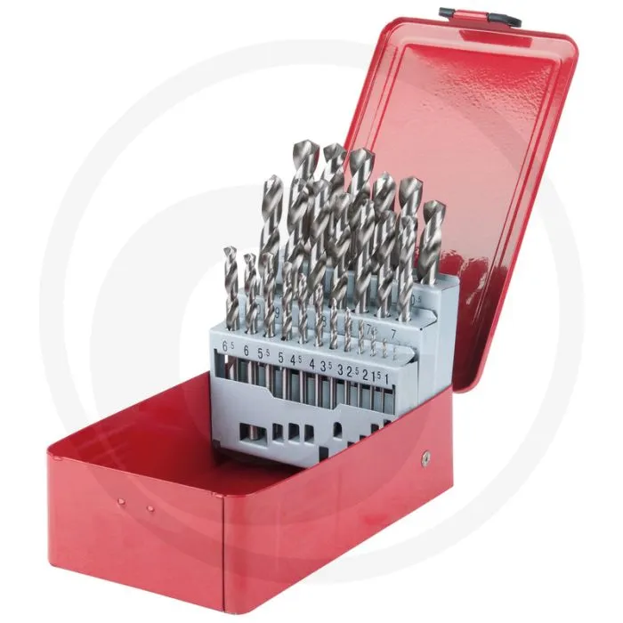 KS TOOLS HSSG SPIRAALBOREN IN STAALCASSETTE, 25DELIG, 113 MM  RECHTSSNIJDEND, 118° SPITSHOEK, 2030° SPIRALHOEK