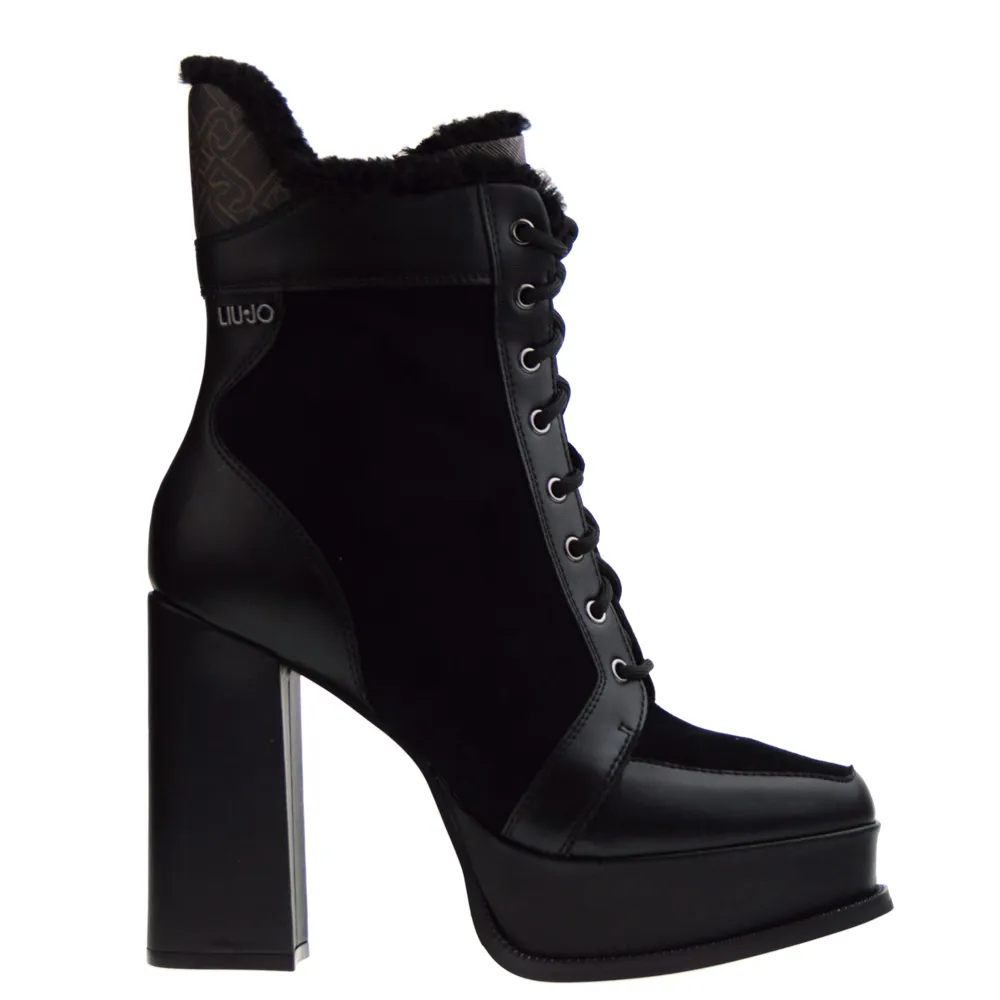Liu Jo Naira06 Ankle Boots Halfhoge veterschoenen Zwart