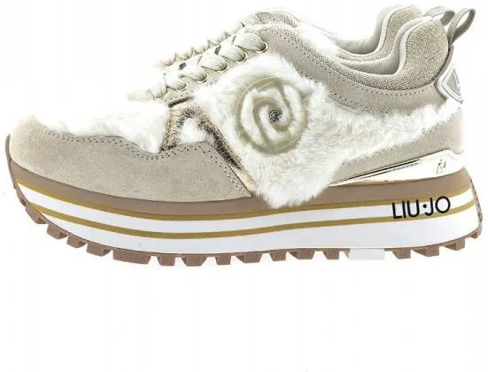 Liu Jo Sneaker maxi wonder 48 , Beige, Dames