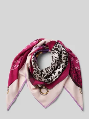 Liu Jo White Sjaal met labelopschrift, model 'Foulard Mix' in felroze