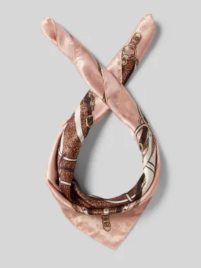 Liu Jo White Sjaal met labelopschrift, model 'Foulard Spotted Metalware' in beige
