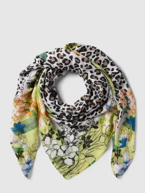 Liu Jo White Sjaal met omzoomde boorden en logo-applicatie in offwhite