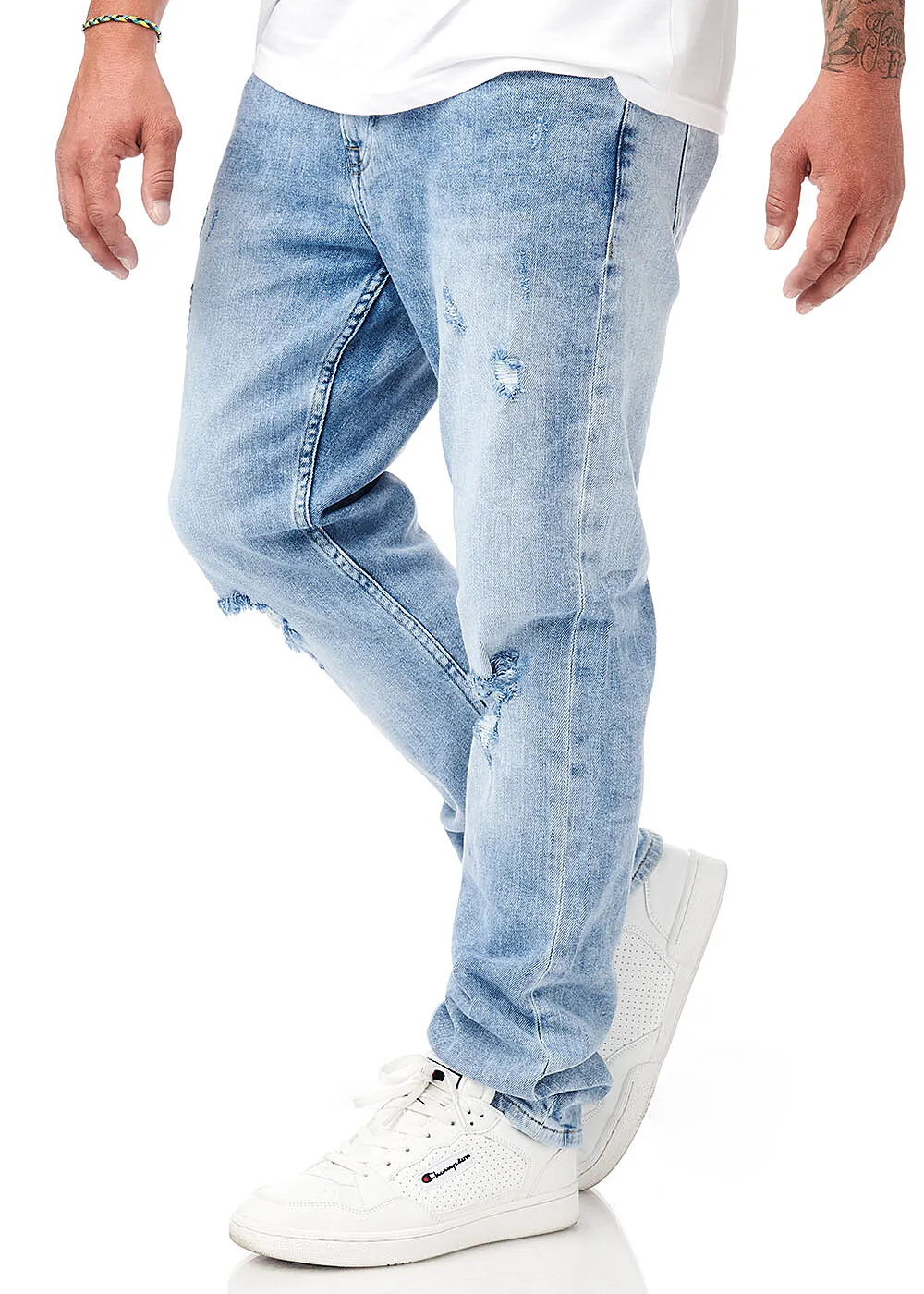 ONLY & SONS HERREN JEANS HOSE DESTROYED LOOK UND WASHED LOOK 5POCKETS BLAU DENIM