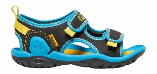 SANDAAL KEEN YOUNGER KIDS KNOTCH CREEK OPENTOE BLACK VIVID BLUE