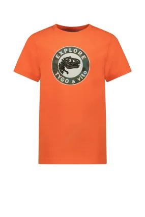 Tygo & Vito - T-shirt Print Dino Explore - Orange Clownfish