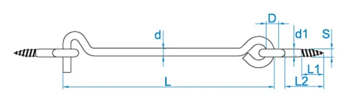 Windhaak met schroefogen verzinkt HD 60 gram 3.2 x 40mm